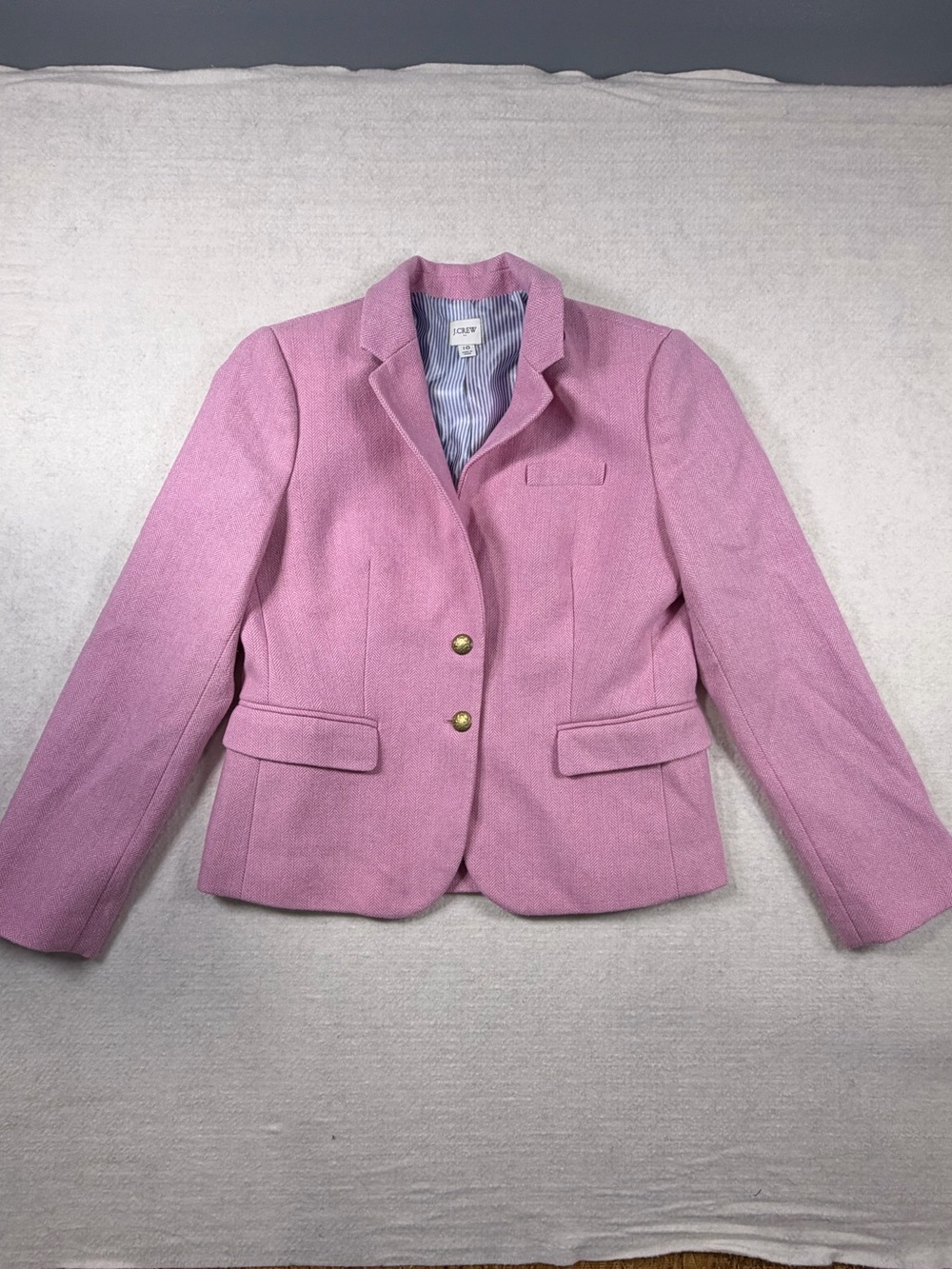 J. Crew Pink Wool Blend Two-Button Tailored Blazer